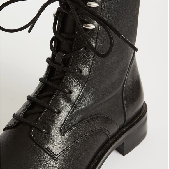 Rag & Bone Slayton Lace Up Black Leather Combat Boots - Picture 7 of 12